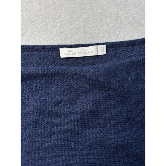 Peter Millar Women's One Size Navy 100% Cashmere Essential Knit Poncho Wrap Soft - Picture 2 of 5